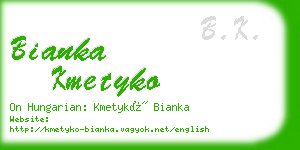 bianka kmetyko business card